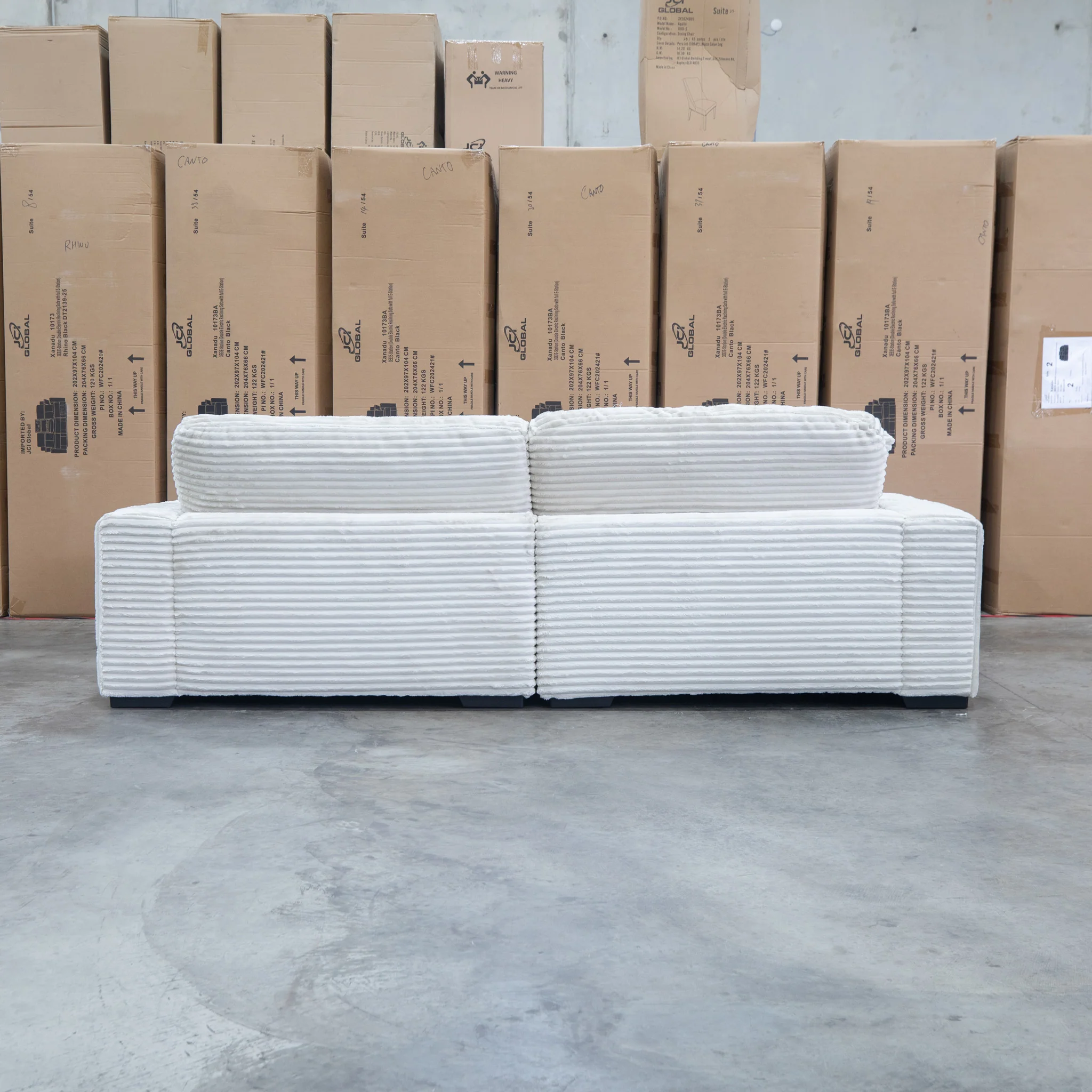 Vermont Oversized Plush Double Chaise Lounge - Beige - Image 6